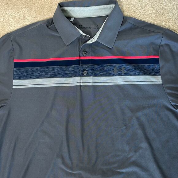 Mens Under Armour UA Golf Gray Heatgear Loose Fit Golf Polo Shirt
Size L - Picture 6 of 9